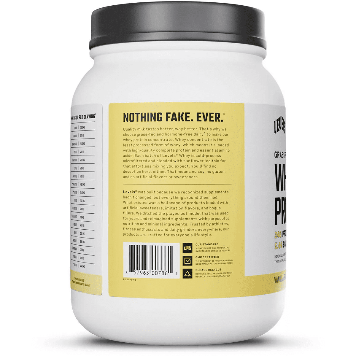 Levels Grass Fed Whey Protein Powder - Vanilla - 23.7Oz - Image 8