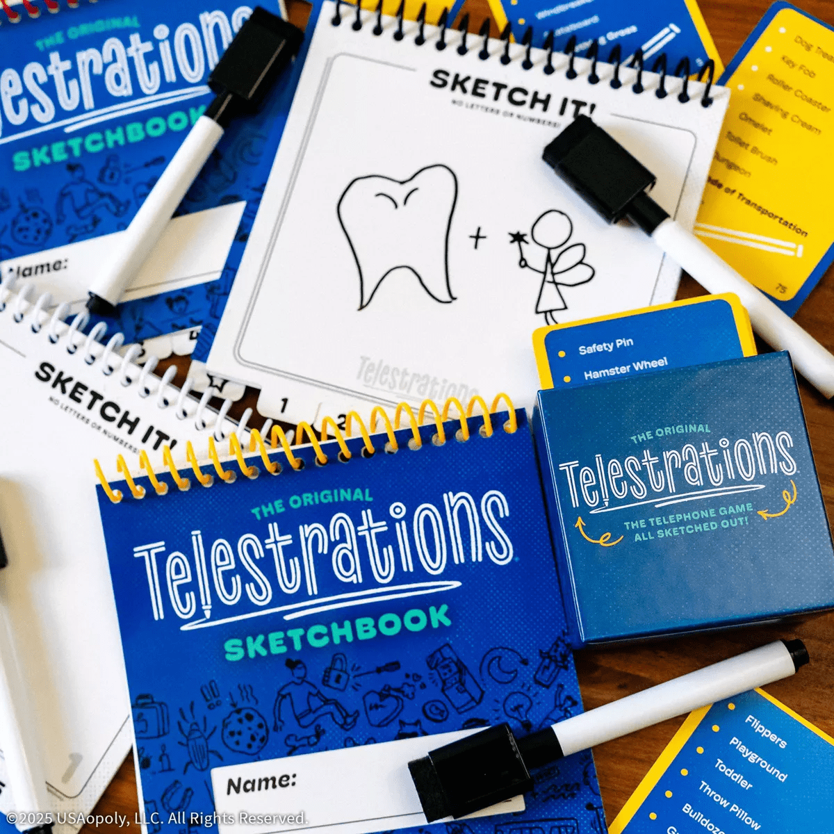 The Op Games Telestrations 6 Player Game: Social Skills Educational Party Game, Includes Cards & Dry Erase Boards - Image 6