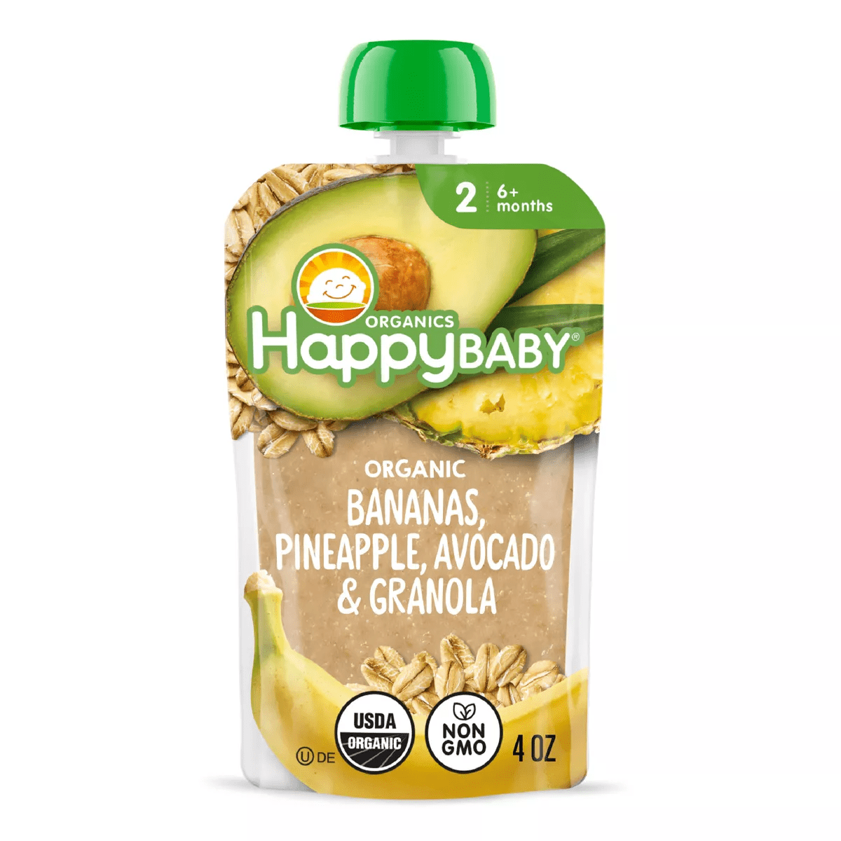 Happy Baby Organics Clearly Crafted Stage 2 Meals Bananas, Pineapple, Avocado & Granola - 4Oz - Image 7