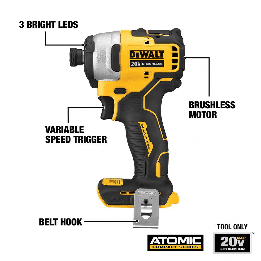ATOMIC 20-Volt MAX Lithium-Ion Cordless Combo Kit (2-Tool) with (2) 2.0Ah Batteries, Charger and Bag - Image 4