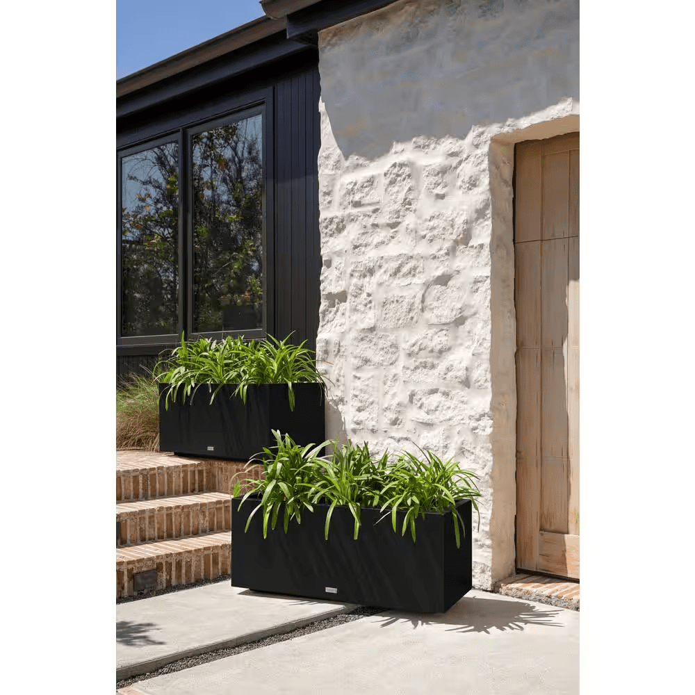 Long Box Extra Large Black Plastic Rectangular Planter with Drainage Holes (15 In. L X 38 In. W X 16.25 In. H) - Image 6