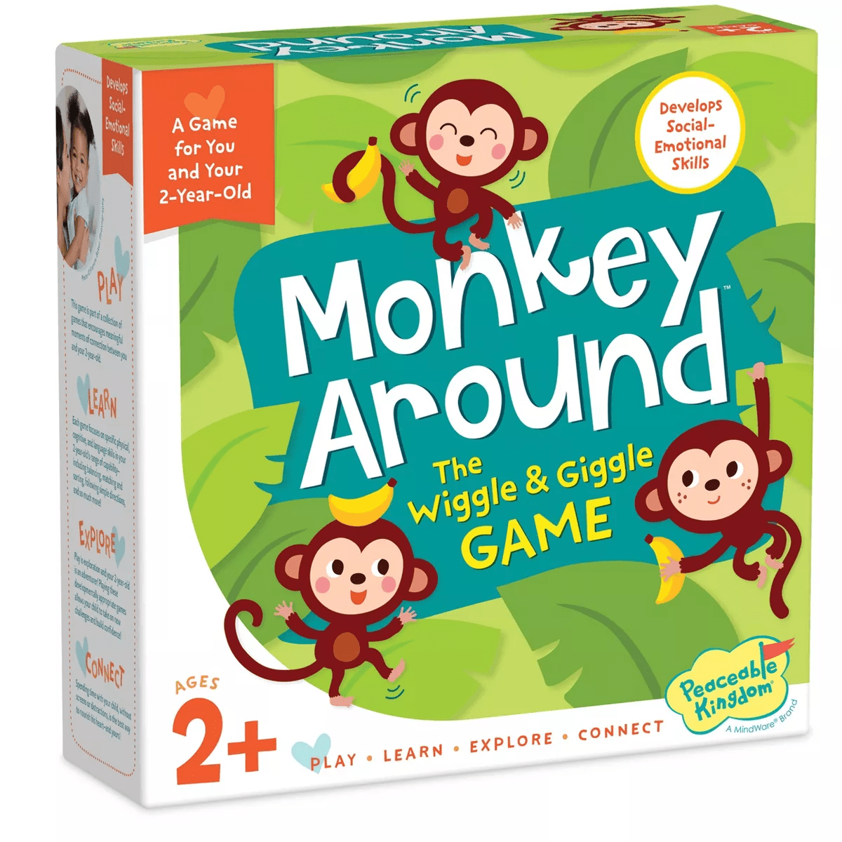 Peaceable Kingdom Monkey around Board Game: Educational Fun with Cards & Figures for 2+ Players, 30+ Minutes of Play