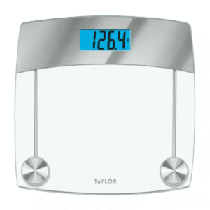 Taylor® Precision Products Digital Glass room Scale with Stainless Steel Accents, 440-Lb. Capacity in Clear