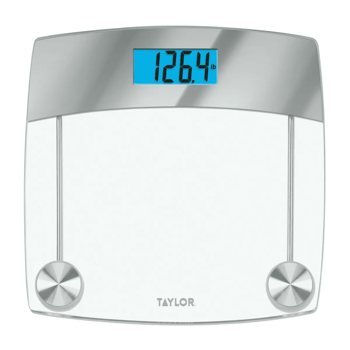 Taylor® Precision Products Digital Glass room Scale with Stainless Steel Accents, 440-Lb. Capacity in Clear