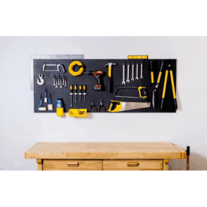 Pegboard Kit 39 -Piece Polypropylene Pegboard Storage Kit in Black 48-In W X 24-In H