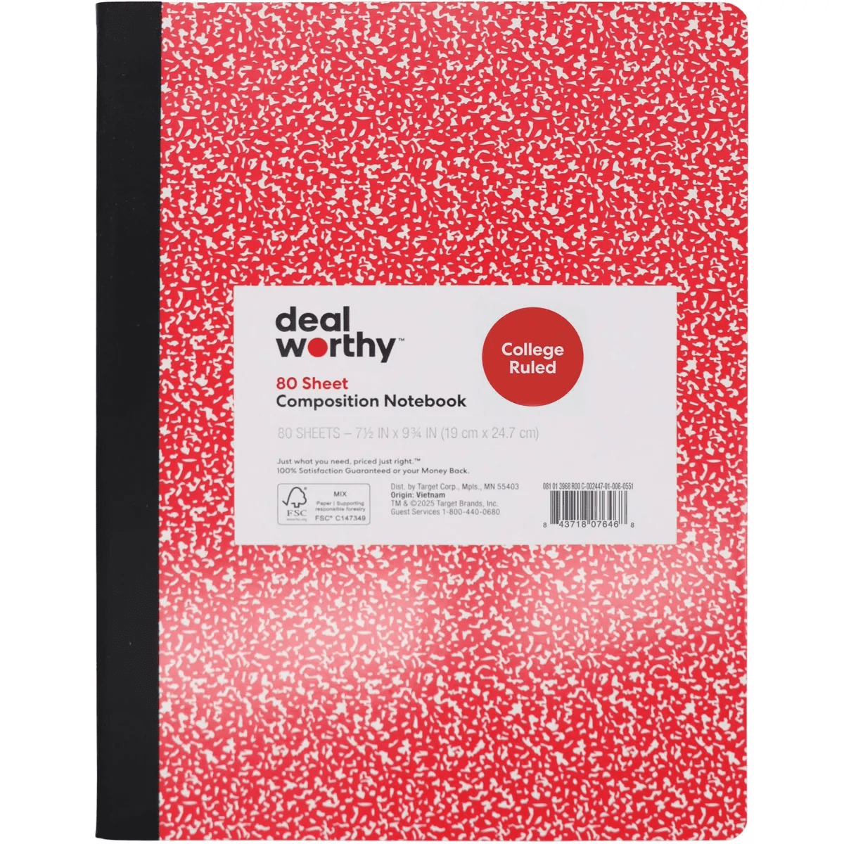 Composition Book College Ruled - Dealworthy