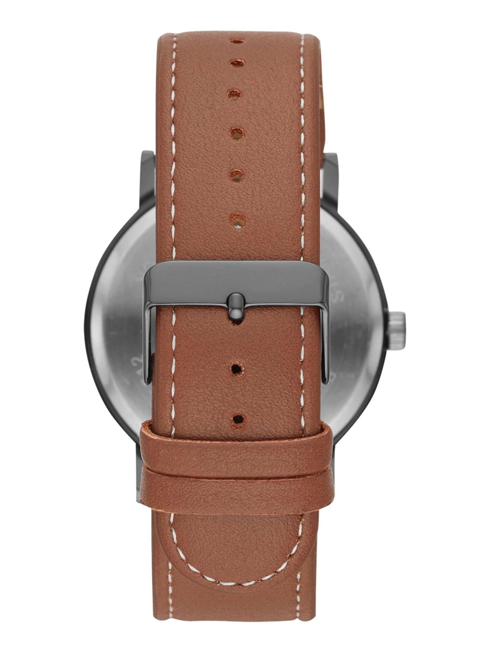 Men'S Watch: Gunmetal Case, Black Easy Read Dial, Cognac Vegan Leather Band (FMDOGE009) - Image 2