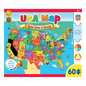 Masterpieces 60 Piece Jigsaw Puzzle for Kids - USA Map - 16.5"X12.8"