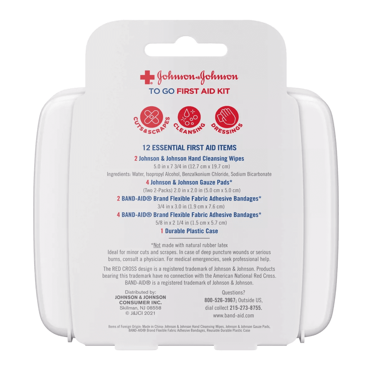 Johnson & Johnson First Aid to Go! Portable Mini Travel Kit - 12Pc - Image 2