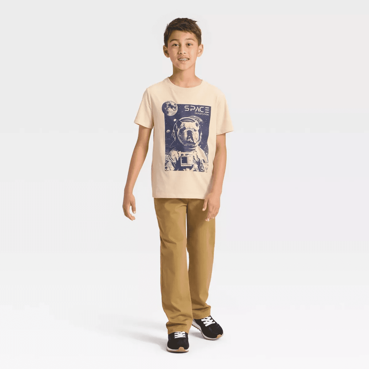Boys' Short Sleeve Space Bulldog Graphic T-Shirt - Cat & Jack™ Beige - Image 4