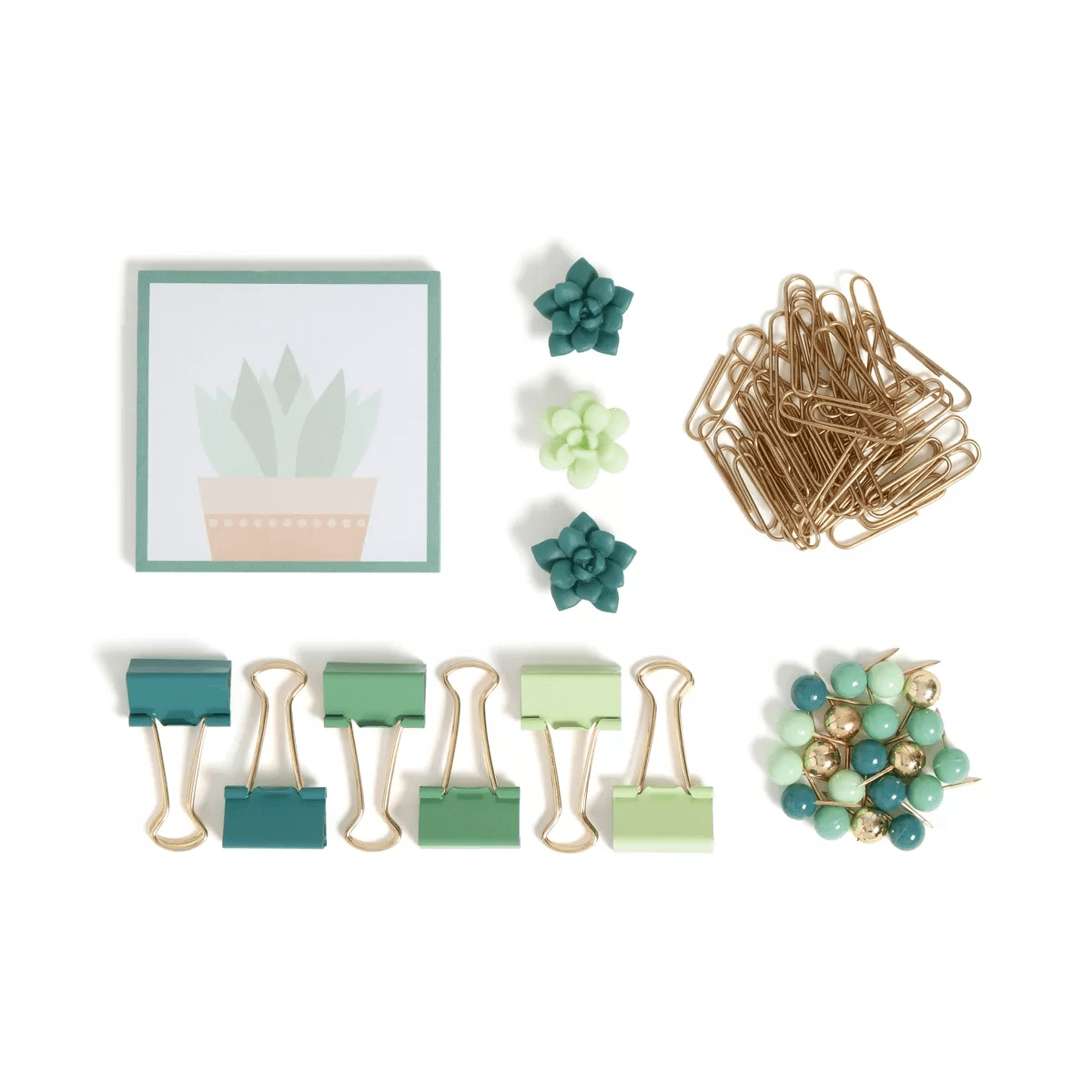 U Brands 65Ct Office Accessories Kit with Sticky Notepad Succulents