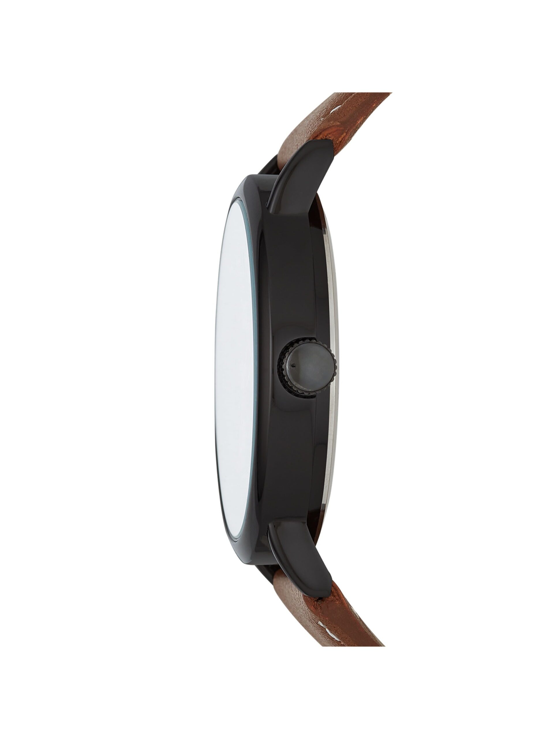 Men'S Watch: Gunmetal Case, Black Easy Read Dial, Cognac Vegan Leather Band (FMDOGE009) - Image 3