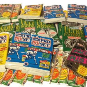 100 Vintage Football Cards in Old Sealed Wax Packs - Perfect for New Collectors