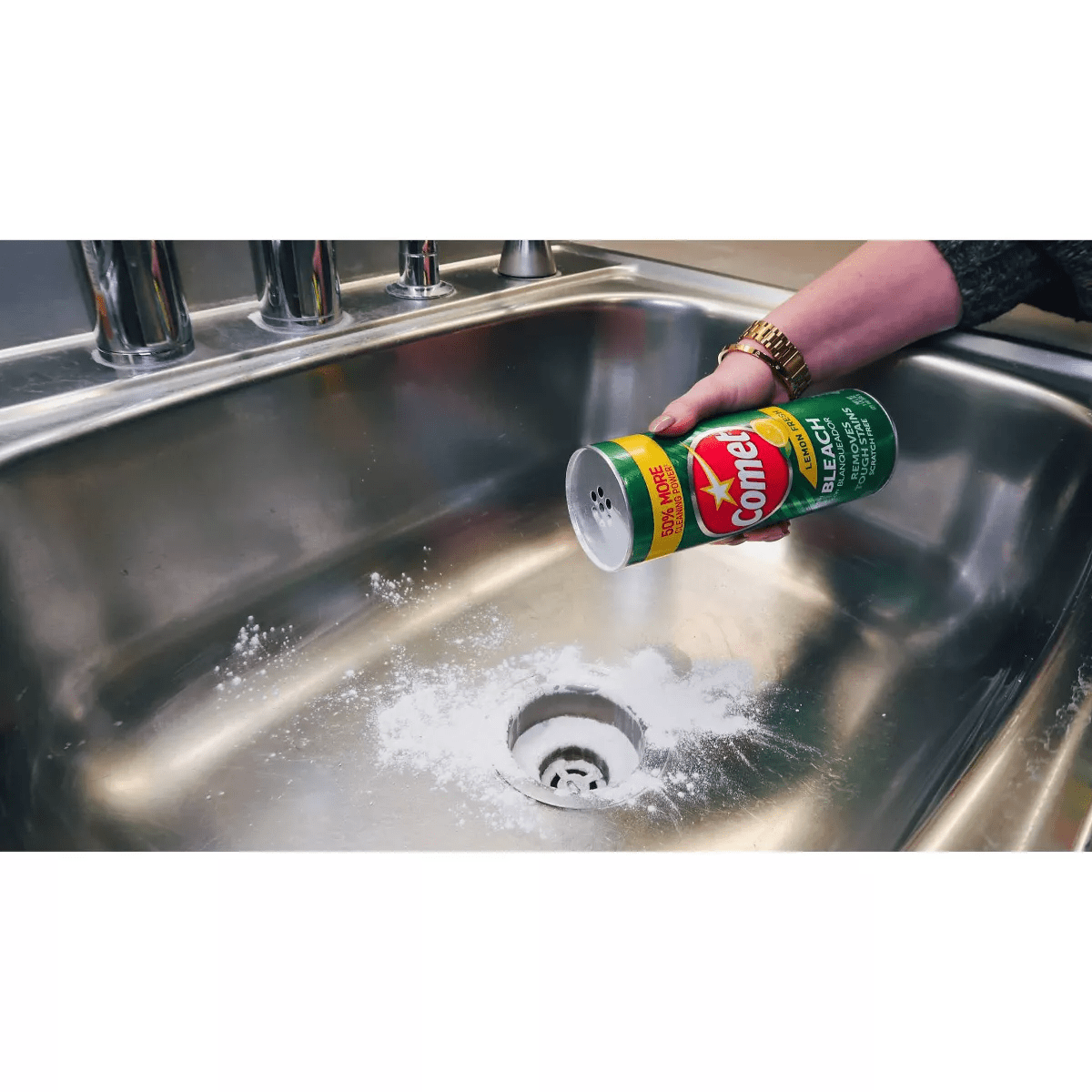 Comet Lemon Fresh Disinfectant Cleanser with Bleach - 21Oz - Image 2