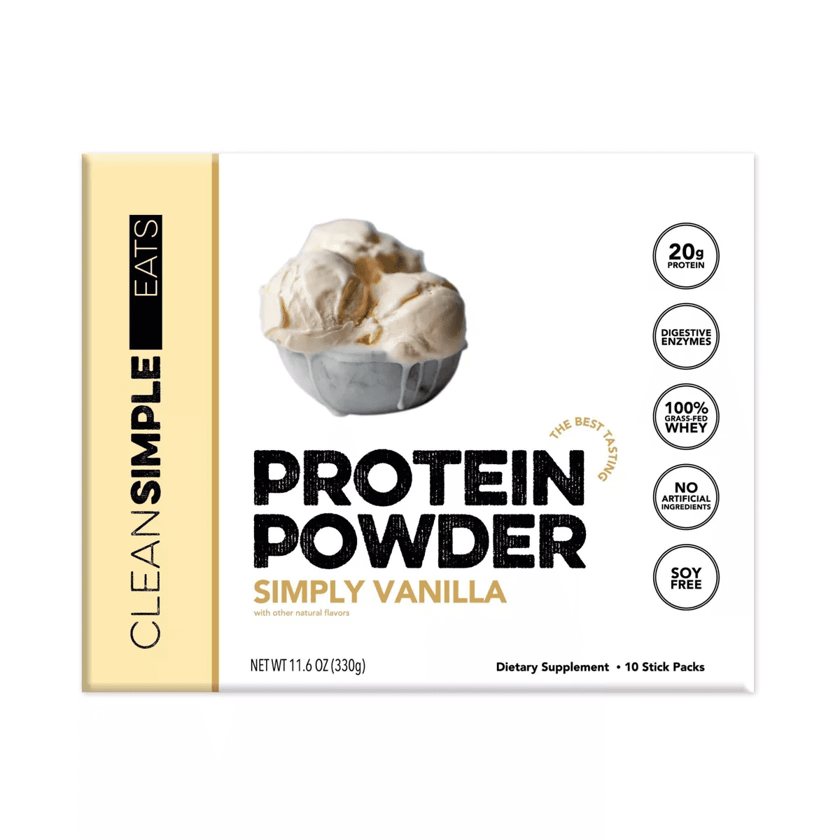 Clean Simple Eats Protein Powder Sticks - Simply Vanilla - 11.6Oz/10Ct - Image 2