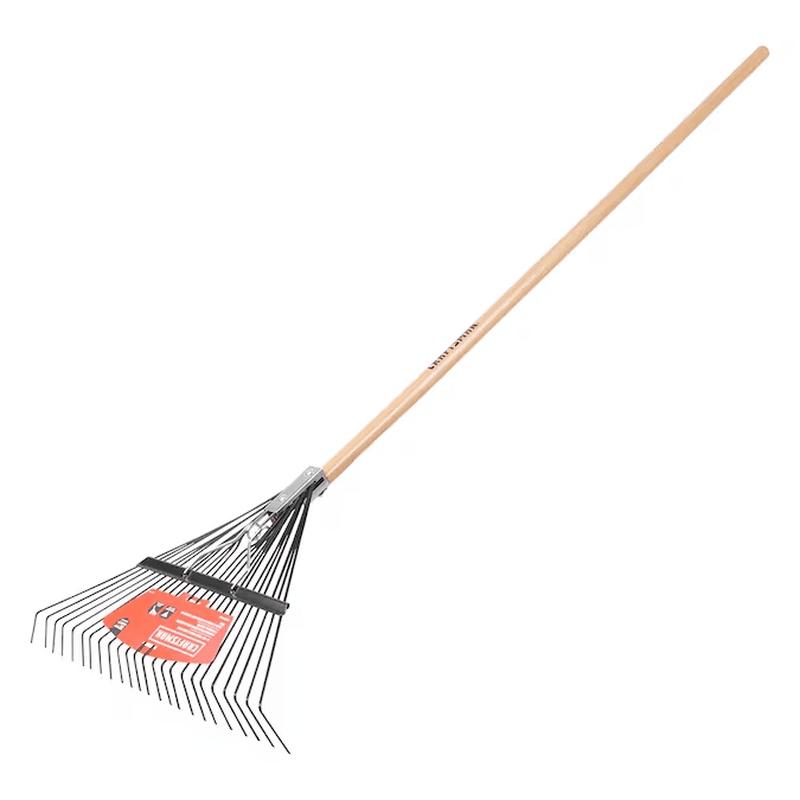 24-In Steel Leaf Rake with Wood Handle - Image 2