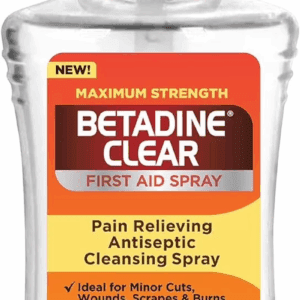Clear First Aid Spray, Max Strength Pain Relieving Antiseptic Cleansing Spray, No Stinging, Helps Prevent Infections, 6 Oz