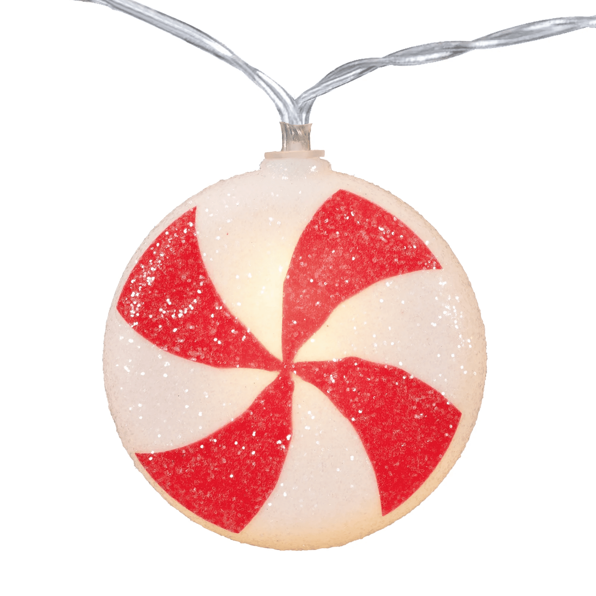 Indoor 10-Count Battery-Operated LED Glittering Candy Cane Novelty Christmas String Lights, Warm White, 4.5', by - Image 3