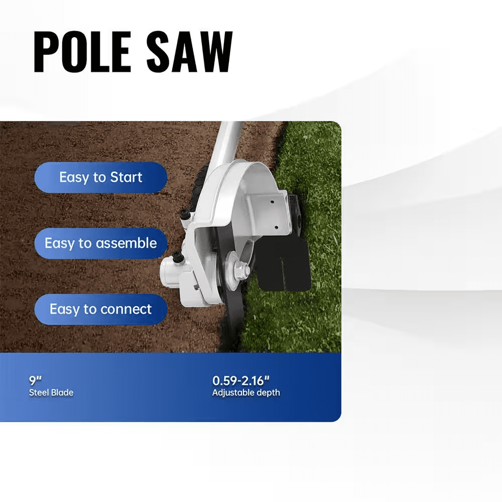 26Cc 2-Cycle Gas Engine Multi-Tool with String Trimmer/Edger, Hedge Trimmer and Brush Cutter Blade Combo Kit (4-Tools) - Image 6