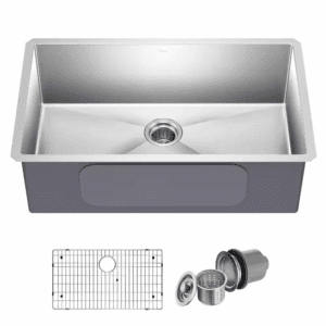 Standart PRO 32 In. Undermount Single Bowl 16 Gauge Stainless Steel Kitchen Sink with Accessories