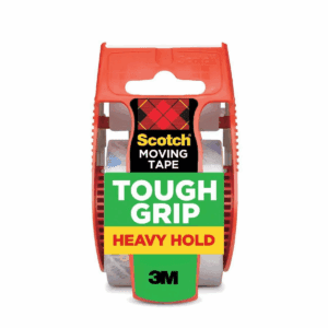 Scotch Tough Grip Moving Packaging Tape with Dispenser: Clear Packing Tape for Moving Boxes & Shipping, 1.88" X 1000"