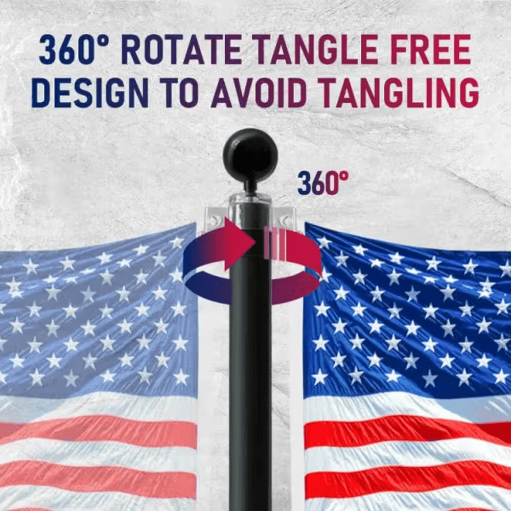 30.16 Ft. Aluminum Telescoping Flagpole with 3 Ft. X 5 Ft. US Flag - Image 4