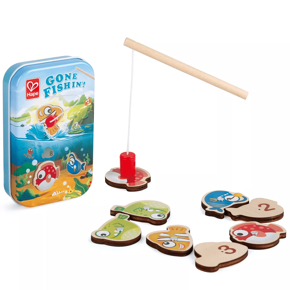 Hape: Gone Fishin'! - Kids Magnetic Fishing Game, Learn Basic Math Skills, 2+