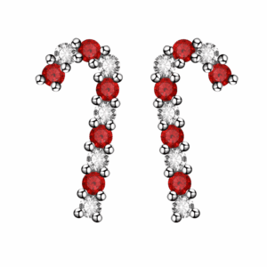 Christmas Candy Cane Flat Back Earrings for Women Sterling Silver 16G Cartilage Helix Lobe Body Piercing Stud by