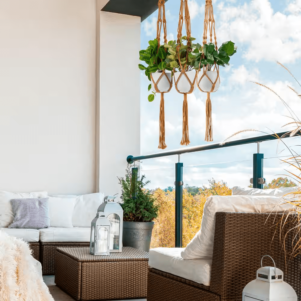 Macrame Plant Hanger, 12 in X 41 in Brown Cotton round Indoor/Outdoor Hanging Planter 4-Pack, for Home, Patio, Garden - Image 6