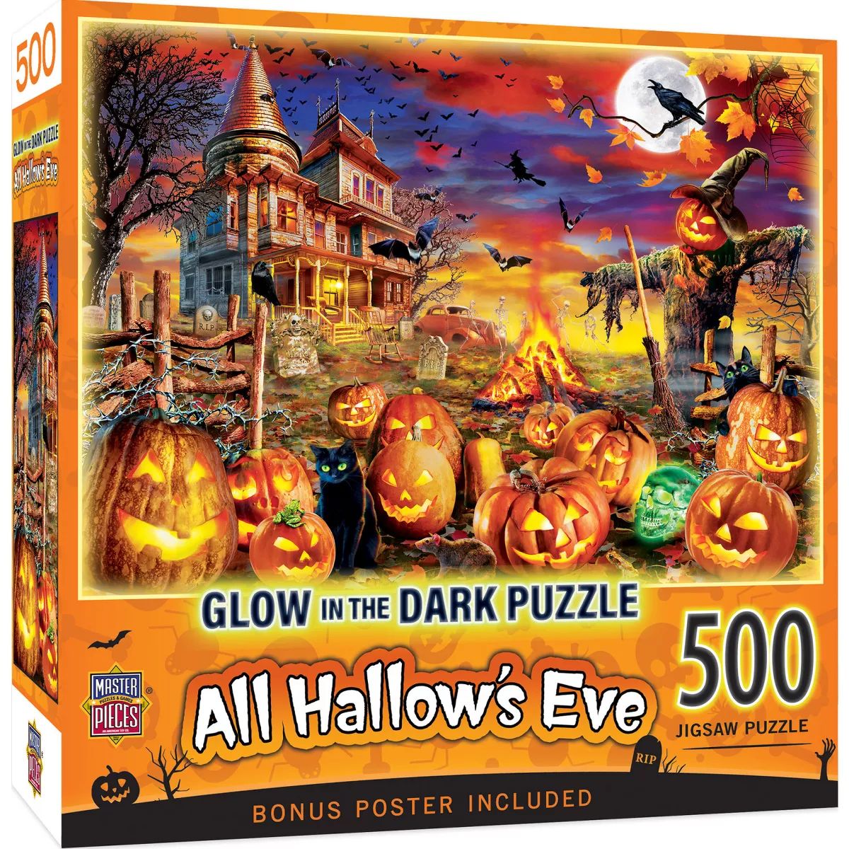 Masterpieces 500 Piece Glow in the Dark Halloween Puzzle - All Hallows Eve - Image 2