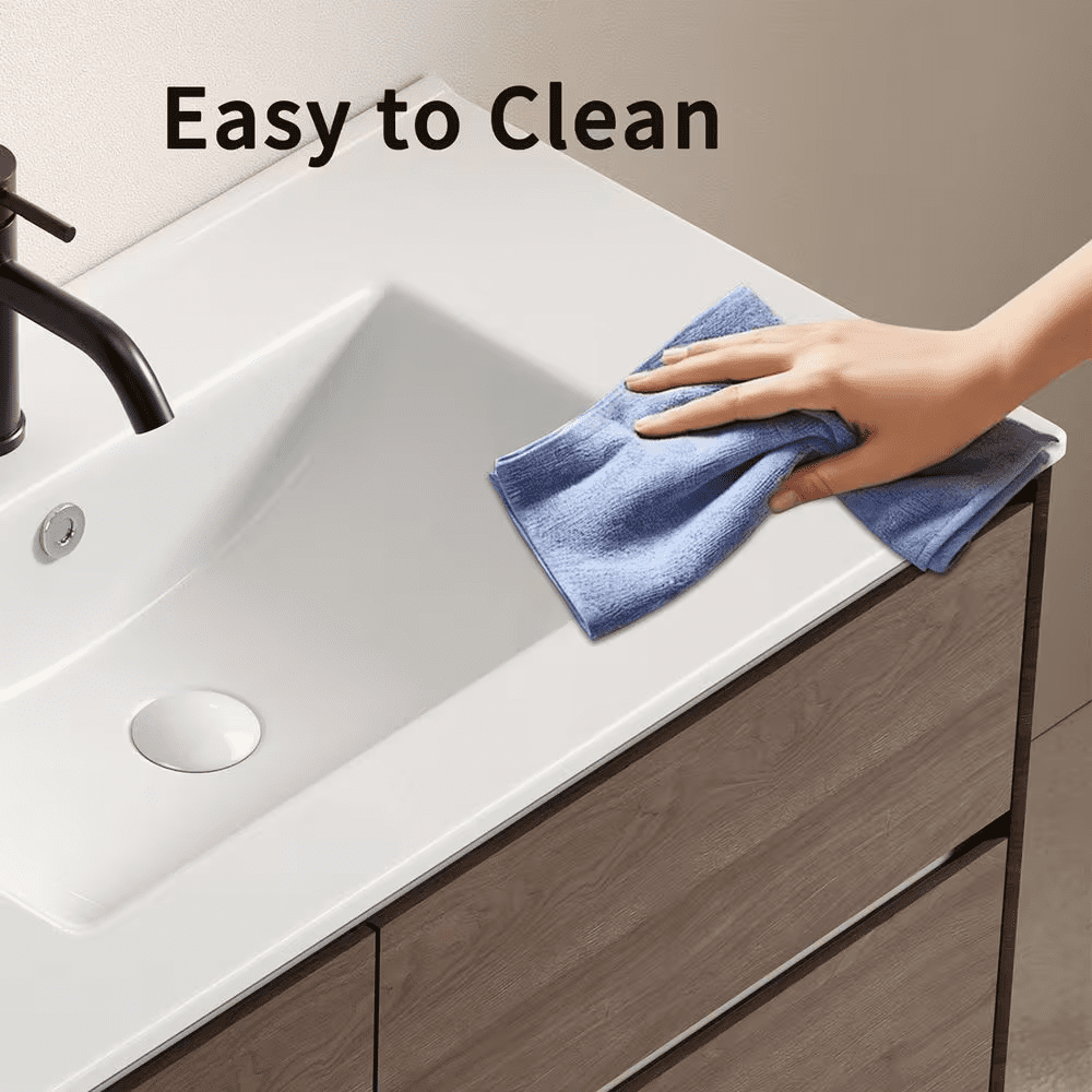 24.02 In. Drop-In Rectangular Ceramic Bathroom Sink Top in White - Image 10