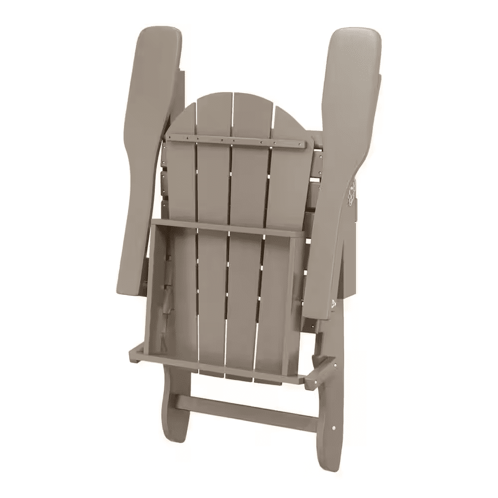 Laguna Fade Resistant Outdoor Patio HDPE Poly Plastic Classic Folding Adirondack Lawn Chair in Weathered Wood - Image 6