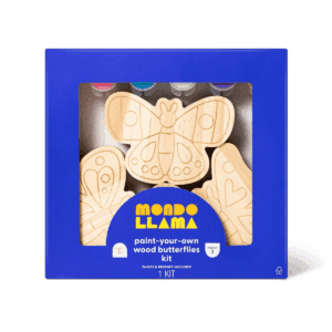 3Pk Paint-Your-Own Wood Butterfly Set - Mondo Llama™: Kids Craft Kit with Acrylic Paints & Brushes, Non-Toxic
