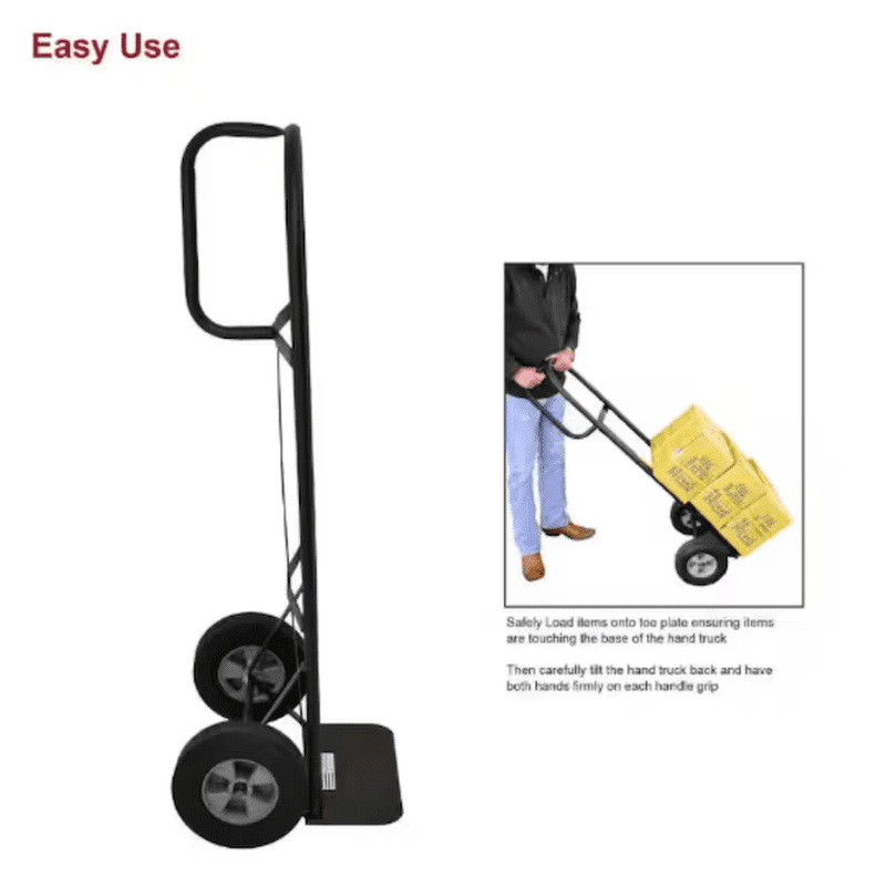 800-Lbs. Capacity 2 -Wheel Black Steel Standard Hand Truck - Image 4