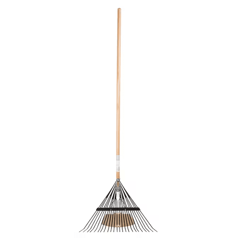 24-In Steel Leaf Rake with Wood Handle - Image 3