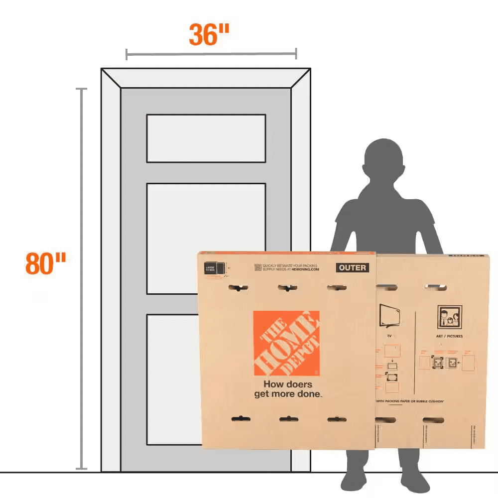 37.5 In. L X 6 In. W X 41 In. D Heavy Duty TV and Picture Moving Shipping and Packing Box - Image 6