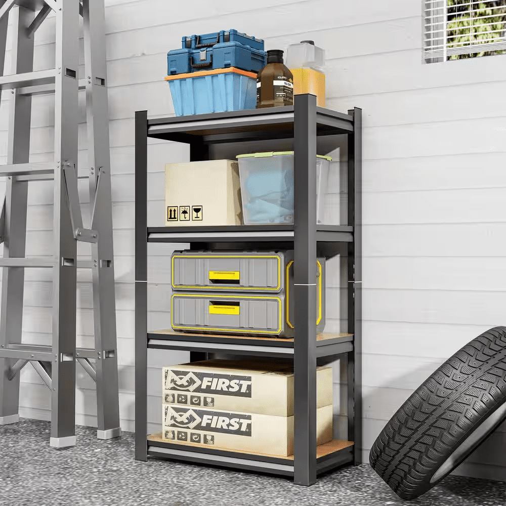 4-Layer Storage Rack, Adjustable Height Wooden Shelf, Suitable for Kitchen, Garage - Image 6