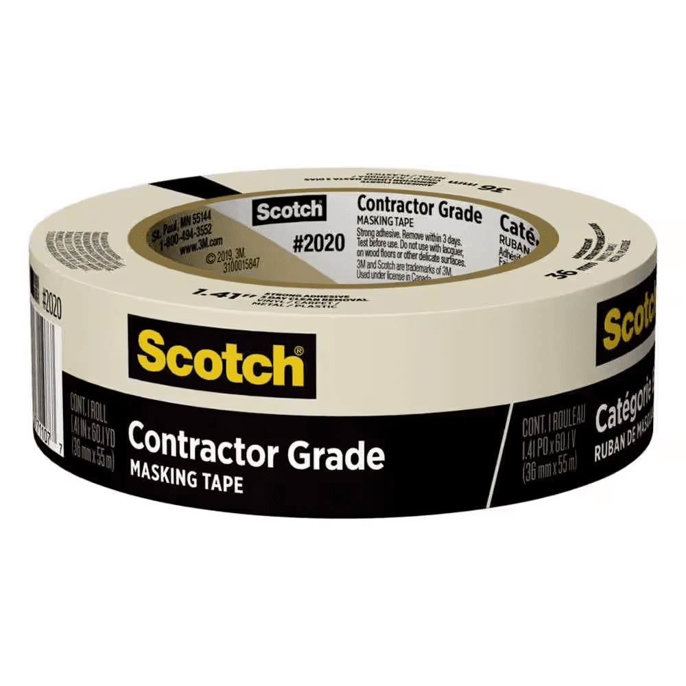 Scotch 1.41 In. X 60.1 Yds. Multi-Surface Contractor Grade Tan Masking Tape (1 Roll)