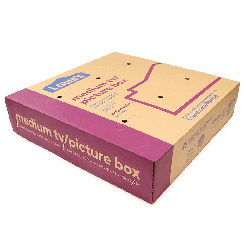 24-In W X 24-In H X 5-In D Medium Cardboard Television Moving Box with Handle Holes - Image 3