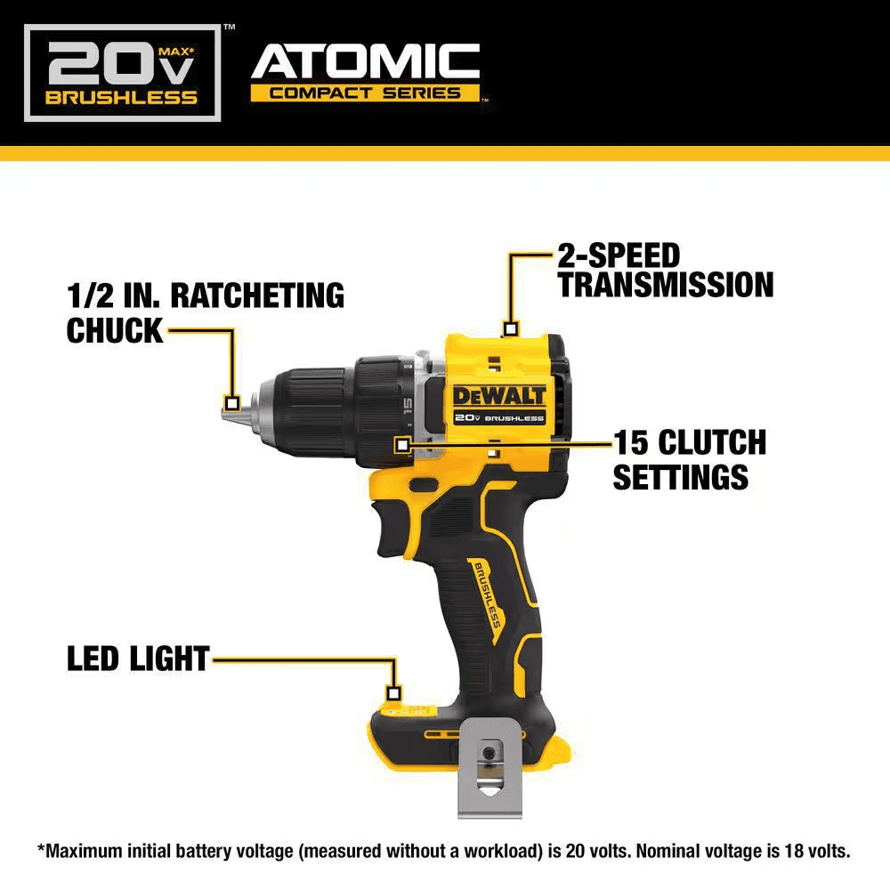 ATOMIC 20-Volt MAX Lithium-Ion Cordless Combo Kit (2-Tool) and Oscillating Tool with (2) 2Ah Batteries, Charger and Bag - Image 4