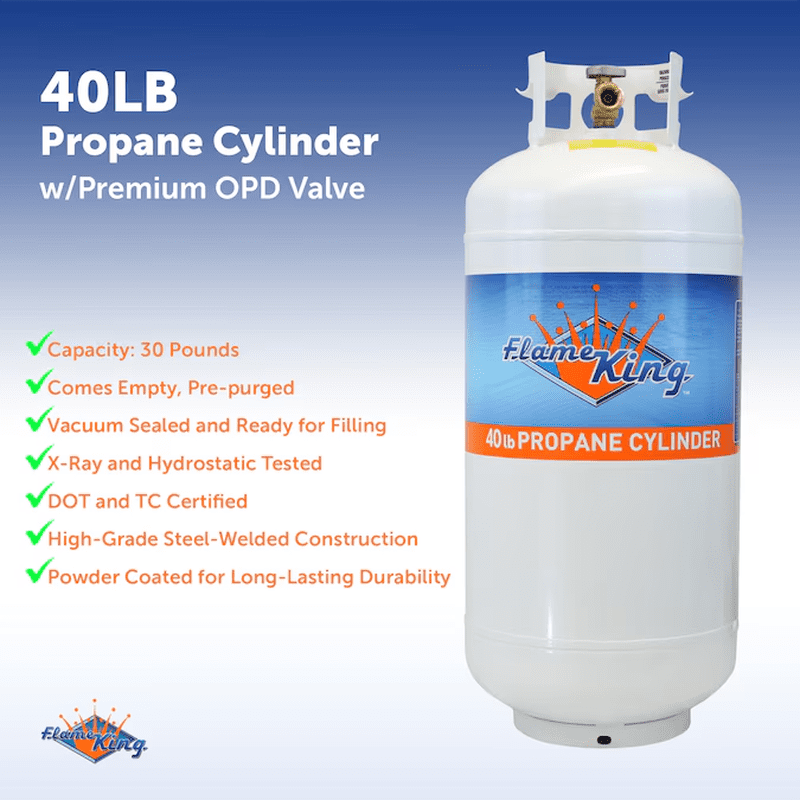 40LB Empty LP Cylinder with Type1 OPD Valve Steel Empty Propane Tank - Image 3