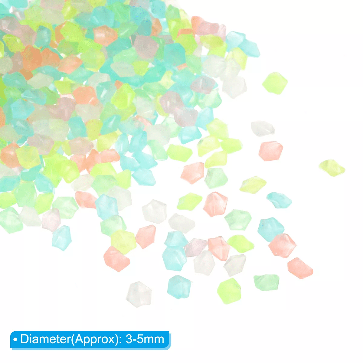 Unique Bargains Fish Tank Decoration Glowing Luminous Pebbles 3-5Mm Multicolored 5000 Pcs - Image 2