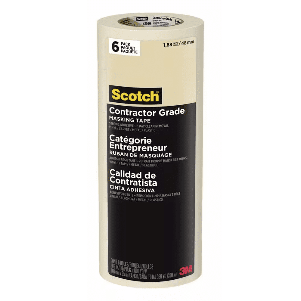 Scotch 1.88 In. X 60.1 Yds. Multi-Surface Contractor Grade Tan Masking Tape (6 Rolls) - Image 11