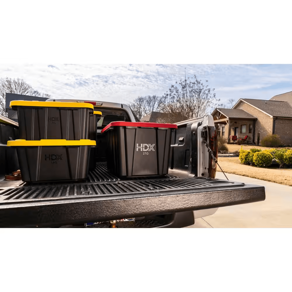 27 Gal. Tough Storage Tote in Black and Red - Image 12