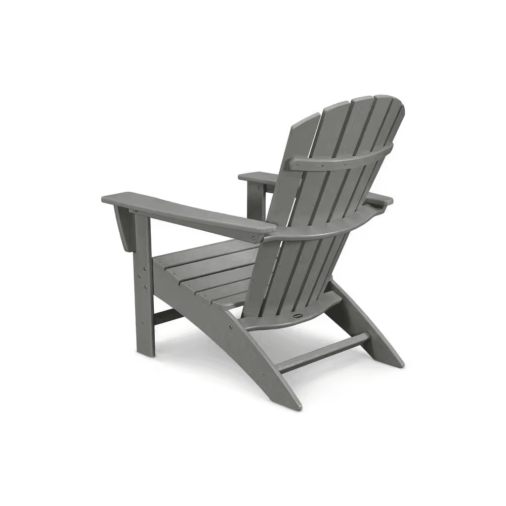 Grant Park Traditional Curveback Slate Grey Plastic Patio Adirondack Chair Outdoor (Set of 1) - Image 3