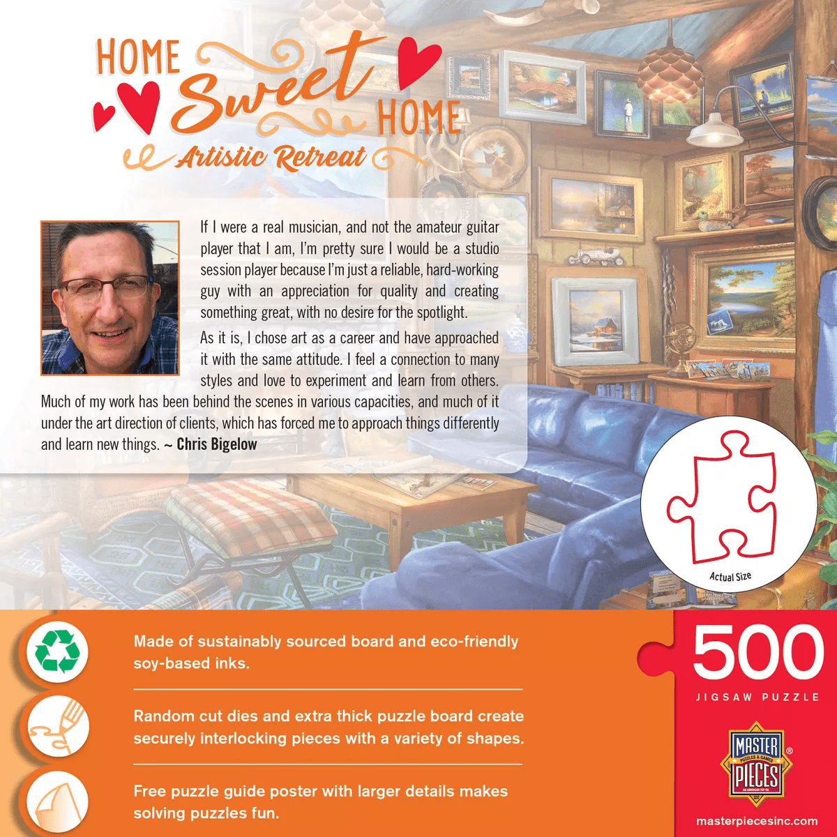 Masterpieces Home Sweet Home - Artistic Retreat 500 Piece Jigsaw Puzzle - Image 4