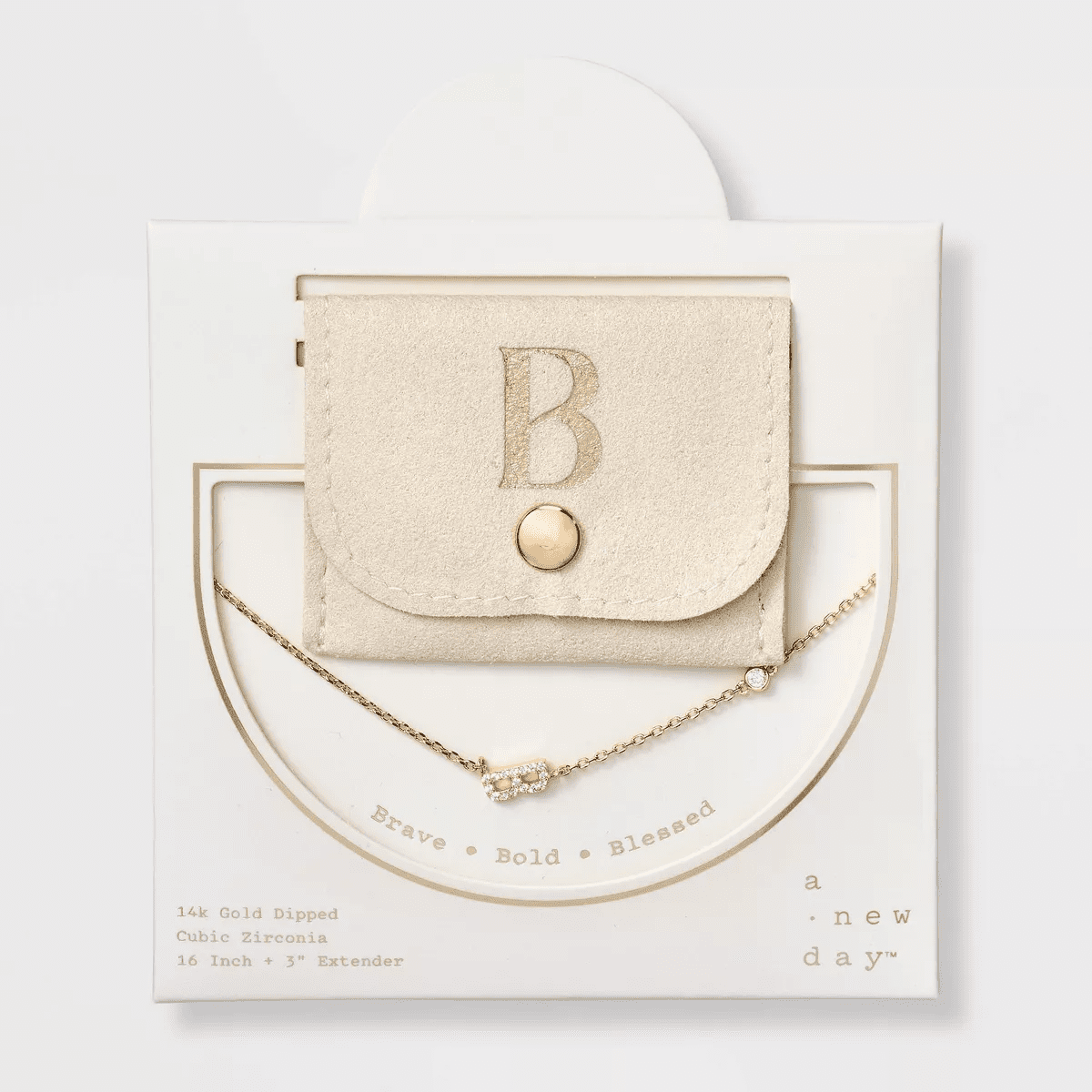 14K Gold Dipped Cubic Zirconia Initial Necklace - a New Day - Image 4