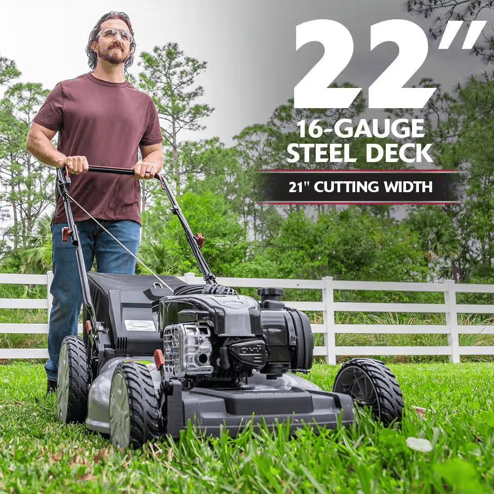 21 In. 140 Cc Briggs and Stratton Walk behind Gas Push Lawn Mower with Height Adjustment and with Mulch Bag - Image 4