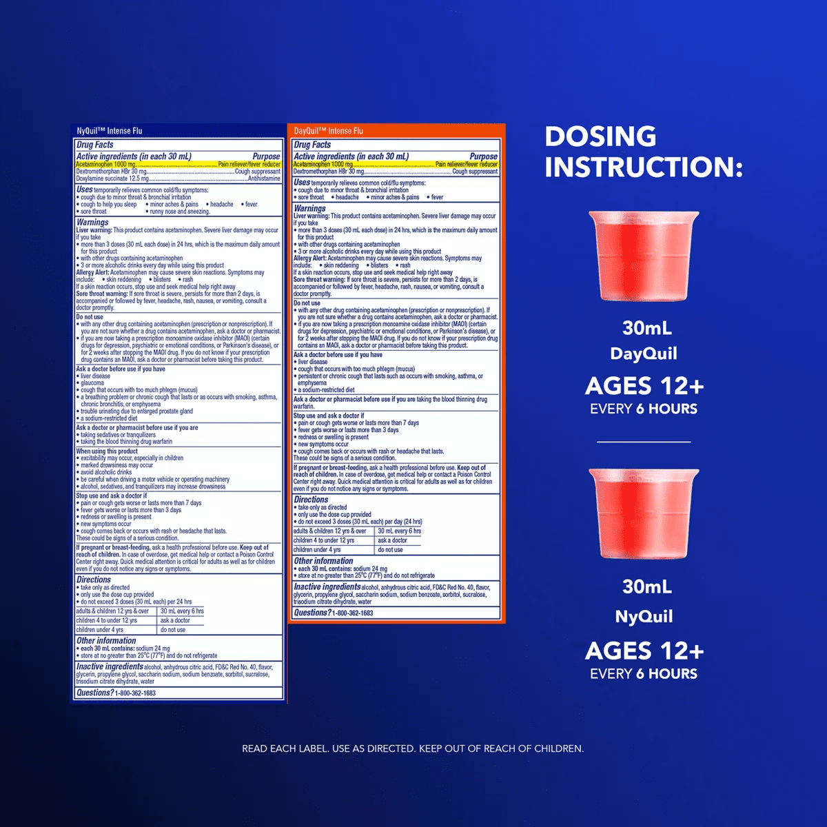 Vicks Intense Flu Warming Combo Syrup - Acetaminophen - Black Cherry - 24 Fl Oz - Image 8
