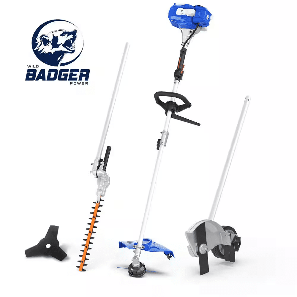 26Cc 2-Cycle Gas Engine Multi-Tool with String Trimmer/Edger, Hedge Trimmer and Brush Cutter Blade Combo Kit (4-Tools)